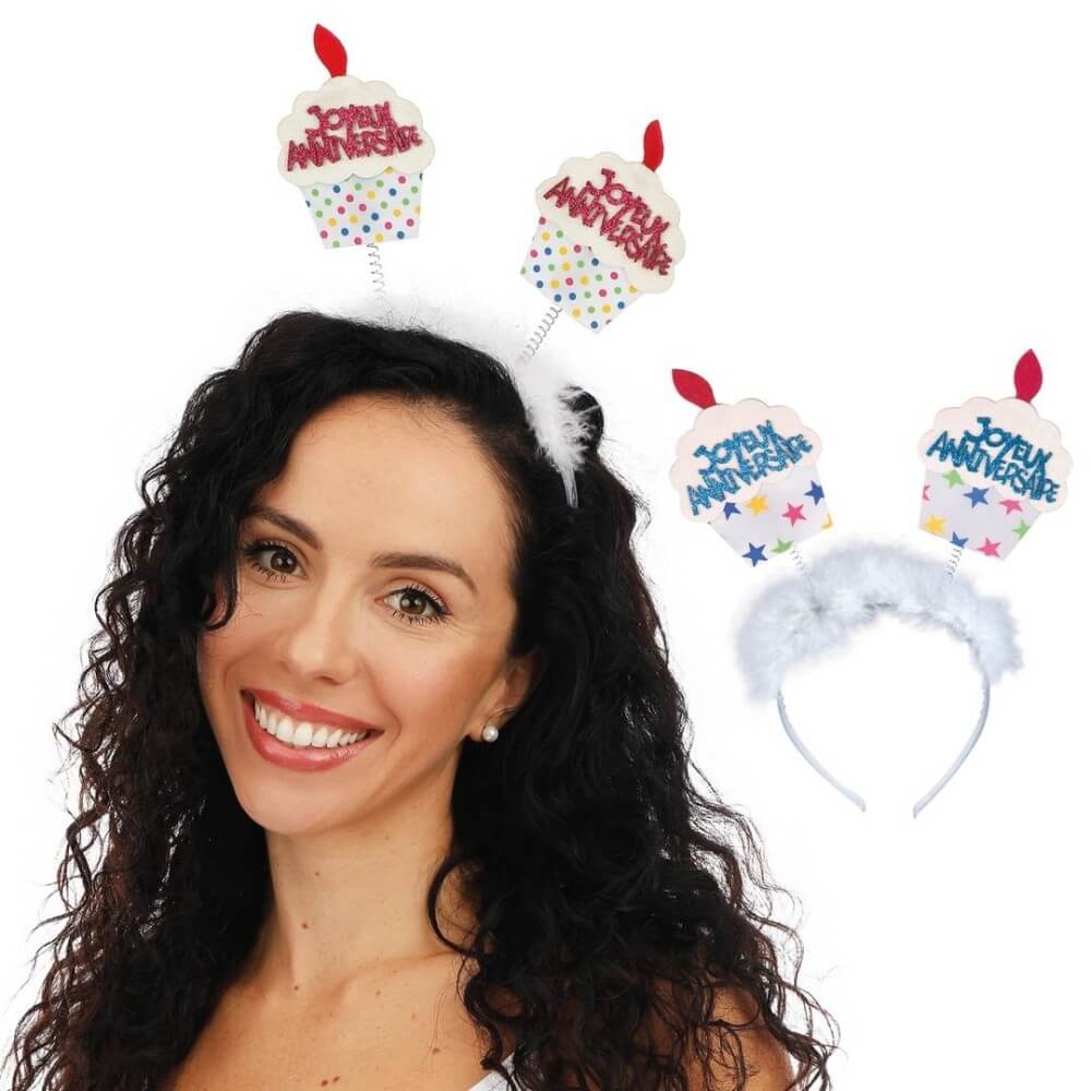 Serre-tête Gâteau Joyeux Anniversaire – Couleur Aléatoire - 40980 - Serre-tête