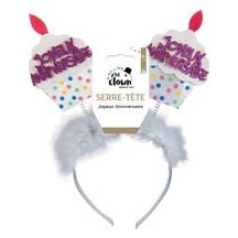 Serre-tête Gâteau Joyeux Anniversaire – Couleur Aléatoire - 40980 - Serre-tête