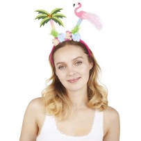 Serre-tête des Îles Flamant Rose & Palmier - 45964 - Serre-tête