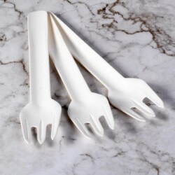 Fourchettes en Fibres Végétales 15,8 cm – Compostables – Paquet de 50 - 52C022 - Couverts en bois