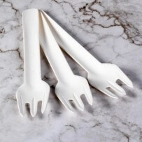 Fourchettes en Fibres Végétales 15,8 cm – Compostables – Paquet de 50 - 52C022 - Couverts en bois