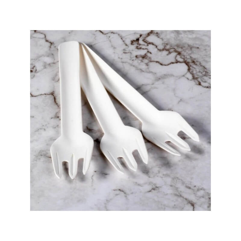 Fourchettes en Fibres Végétales 15,8 cm – Compostables – Paquet de 50 - 52C022 - Couverts en bois