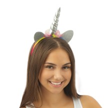 Serre-tête Licorne Argent & Multicolore - 80670 - Serre-tête