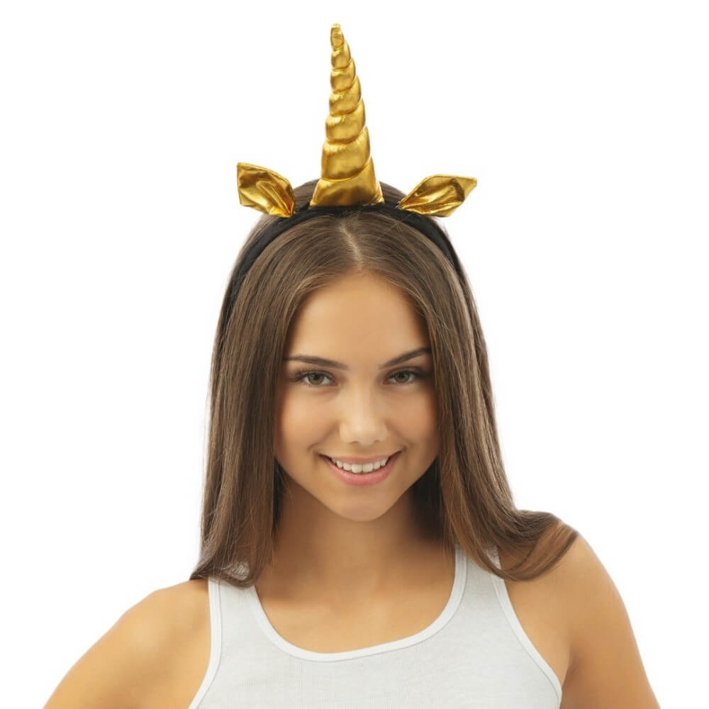 Serre-tête Licorne Or & Noir - 82203 - Serre-tête