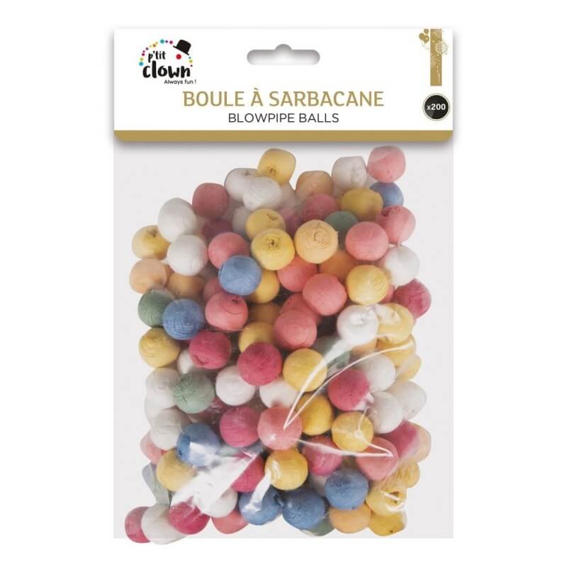 Boules à Sarbacane Multicolores – Lot de 200 - 71502 - Cotillons