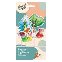 Piques à gâteau Animaux de la Forêt – Lot de 6 - 22517 - Pailles, Pics & Agitateurs