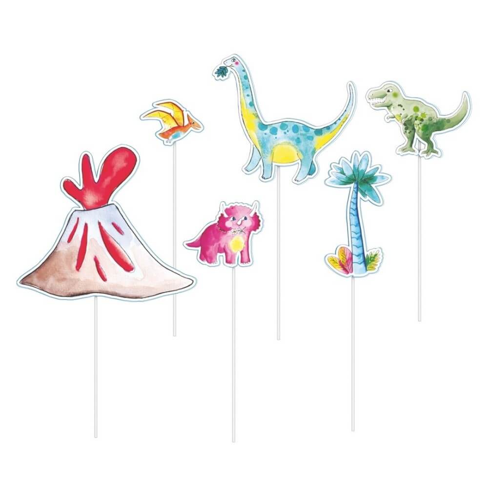 Piques à gâteau Dinosaures – Lot de 6 - 22518 - Pailles, Pics & Agitateurs
