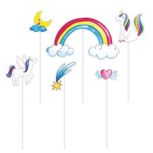 Piques à gâteau Licornes – Lot de 6 - 22519 - Pailles, Pics & Agitateurs
