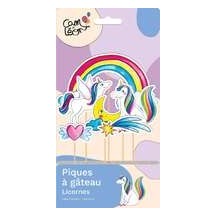 Piques à gâteau Licornes – Lot de 6 - 22519 - Pailles, Pics & Agitateurs