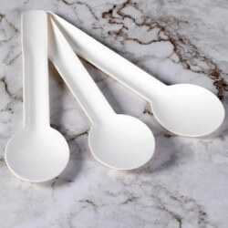 Cuillères en Fibres Végétales 15,8 cm – Compostables – Paquet de 50 - 52C023 - Couverts en bois