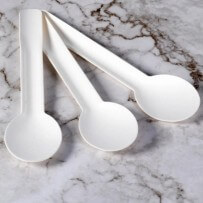 Cuillères en Fibres Végétales 15,8 cm – Compostables – Paquet de 50 - 52C023 - Couverts en bois