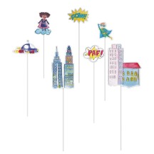 Piques à gâteau Super Héros – Lot de 7 - 22522 - Pailles, Pics & Agitateurs