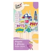 Piques à gâteau Super Héros – Lot de 7 - 22522 - Pailles, Pics & Agitateurs