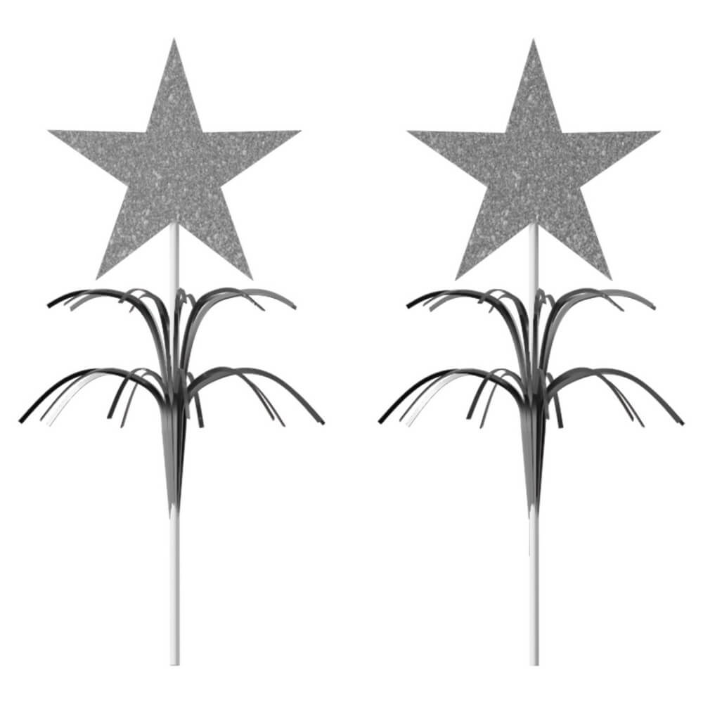 Piques Étoiles Argent – Lot de 2 - 22592 - Pailles, Pics & Agitateurs