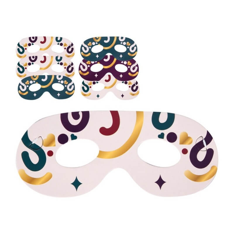 Loup en Papier Multicolore – Lot de 6 - 23451 - Masques Loup