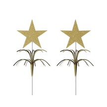 Piques Étoiles Or – Lot de 2 - 22610 - Pailles, Pics & Agitateurs