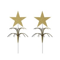 Piques Étoiles Or – Lot de 2 - 22610 - Pailles, Pics & Agitateurs