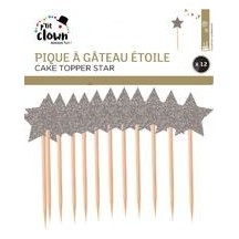 Piques à gâteau Étoile Argent – Lot de 12 - 22730 - Pailles, Pics & Agitateurs