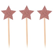 Piques à gâteau Étoile Rose Gold – Lot de 12 - 22737 - Pailles, Pics & Agitateurs