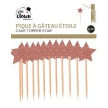 Piques à gâteau Étoile Rose Gold – Lot de 12 - 22737 - Pailles, Pics & Agitateurs