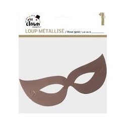Loups Métallisés Rose Gold – Lot de 6 - 33182 - Masques Loup