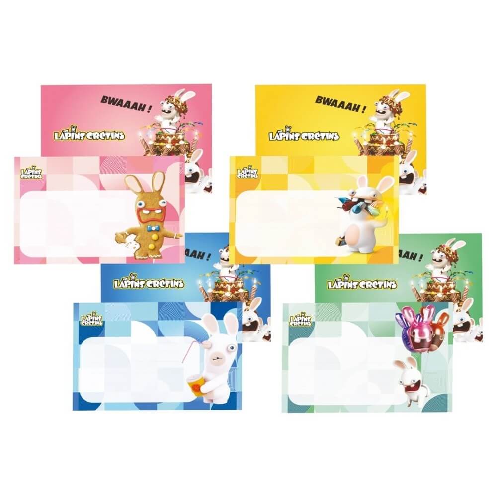 Cartons d’invitation Lapins Crétins™ lot de 8 pas cher | Fiesta Factory