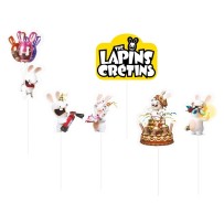Piques à gâteau Lapins Crétins™ lot de 6 pas cher | Fiesta Factory