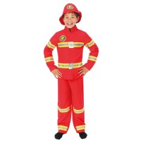 Costume Pompier Enfant Rouge – Déguisement Carnaval | Fiesta Factory à petit prix