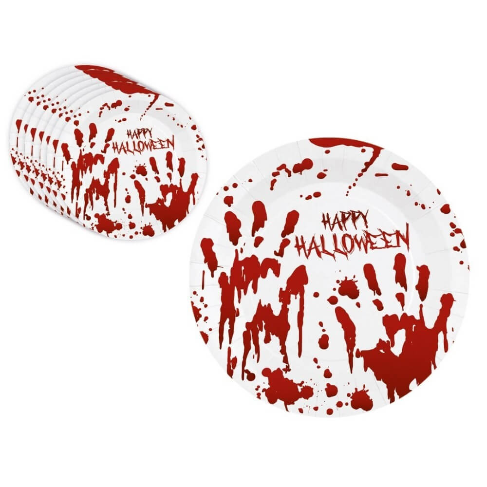 Assiettes Halloween Sanglantes Lot de 8 Pas Cher | Fiesta Factory