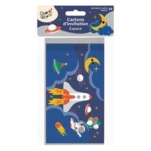 Cartons Invitation Espace Lot de 8 Pas Cher | Fiesta Factory