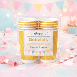 8 Gobelets carton mangue 250 ml – Gappy - 142944 - Gobelets en carton