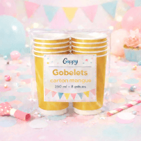 8 Gobelets carton mangue 250 ml – Gappy - 142944 - Gobelets en carton