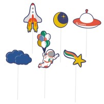 Piques à Gâteau Espace Lot de 6 Pas Cher | Fiesta Factory