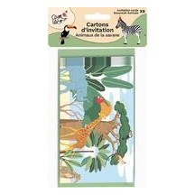 Cartons Invitation Savane Lot de 8 Pas Cher | Fiesta Factory