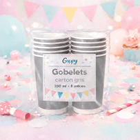 8 Gobelets carton acier 250 ml – Gappy - 142932 - Gobelets en carton