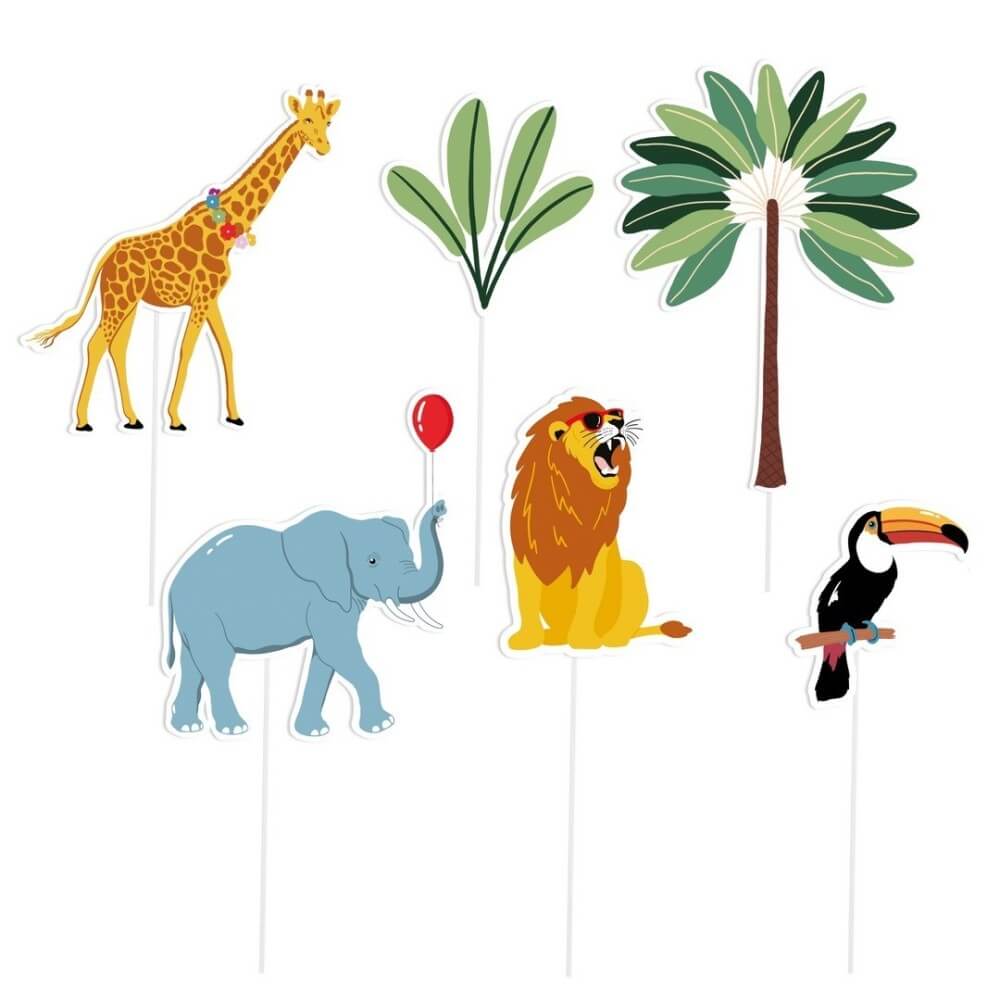 Piques à Gâteau Savane Lot de 6 Pas Cher | Fiesta Factory