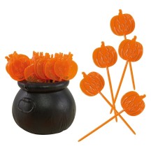 Mini Chaudron Halloween avec Piques Citrouille | Fiesta Factory