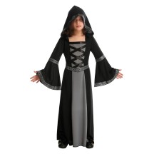 Costume Petite Prêtresse Enfant Noir & Gris – Halloween | Fiesta Factory à petit prix