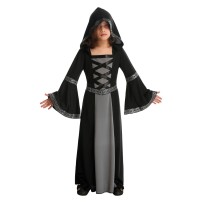 Costume Petite Prêtresse Enfant Noir & Gris – Halloween | Fiesta Factory à petit prix