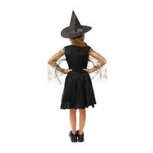 Costume Sorcière Noir & Or Enfant 10/12 Ans – Halloween | Fiesta Factory à petit prix