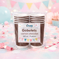 8 Gobelets carton chocolat 250 ml – Gappy - 142939 - Gobelets en carton