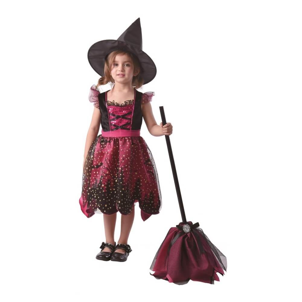 Costume Sorcière Rose Enfant – Déguisement Halloween | Fiesta Factory à petit prix