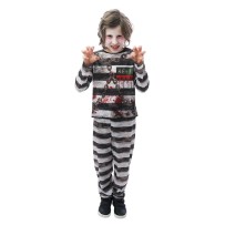 Costume Prisonnier Enfant Noir & Blanc – Déguisement Carnaval | Fiesta Factory à petit prix