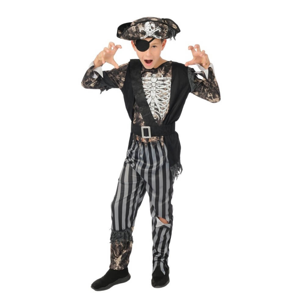 Costume pirate squelette enfant plusieurs tailles | Fiesta Factory