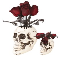 Vase crâne avec roses animé sonore 30 cm décoration Halloween | Fiesta Factory
