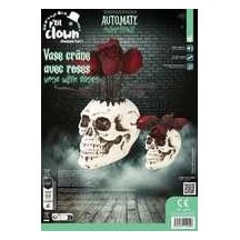 Vase crâne avec roses animé sonore 30 cm décoration Halloween | Fiesta Factory