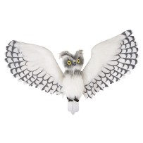 Chouette en plumes animée sonore lumineuse 100 cm décoration Halloween | Fiesta Factory