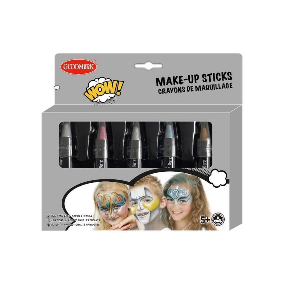 Crayons de couleur twistables gras nacrés x5 - 02005180 - Pinceaux & Accessoires de Maquillage