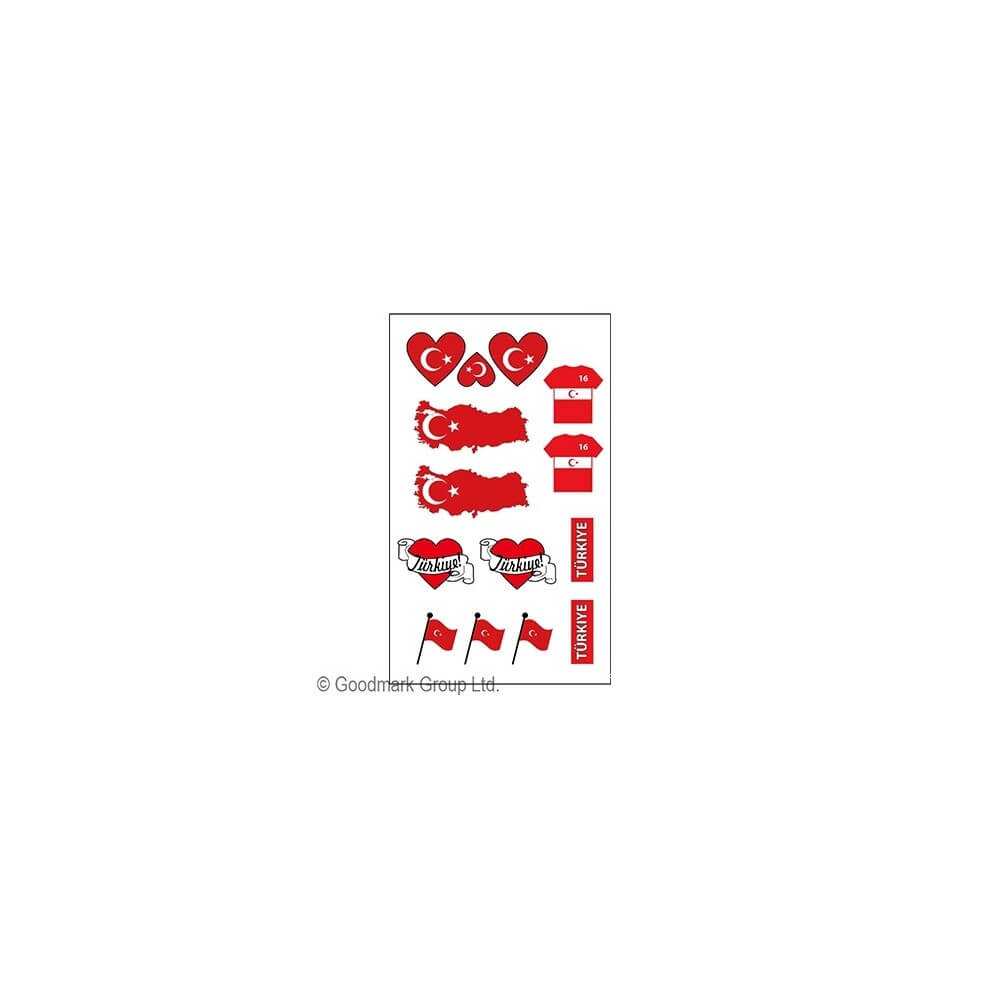 Tatouages de supporter Turquie pas cher | Fiesta Factory