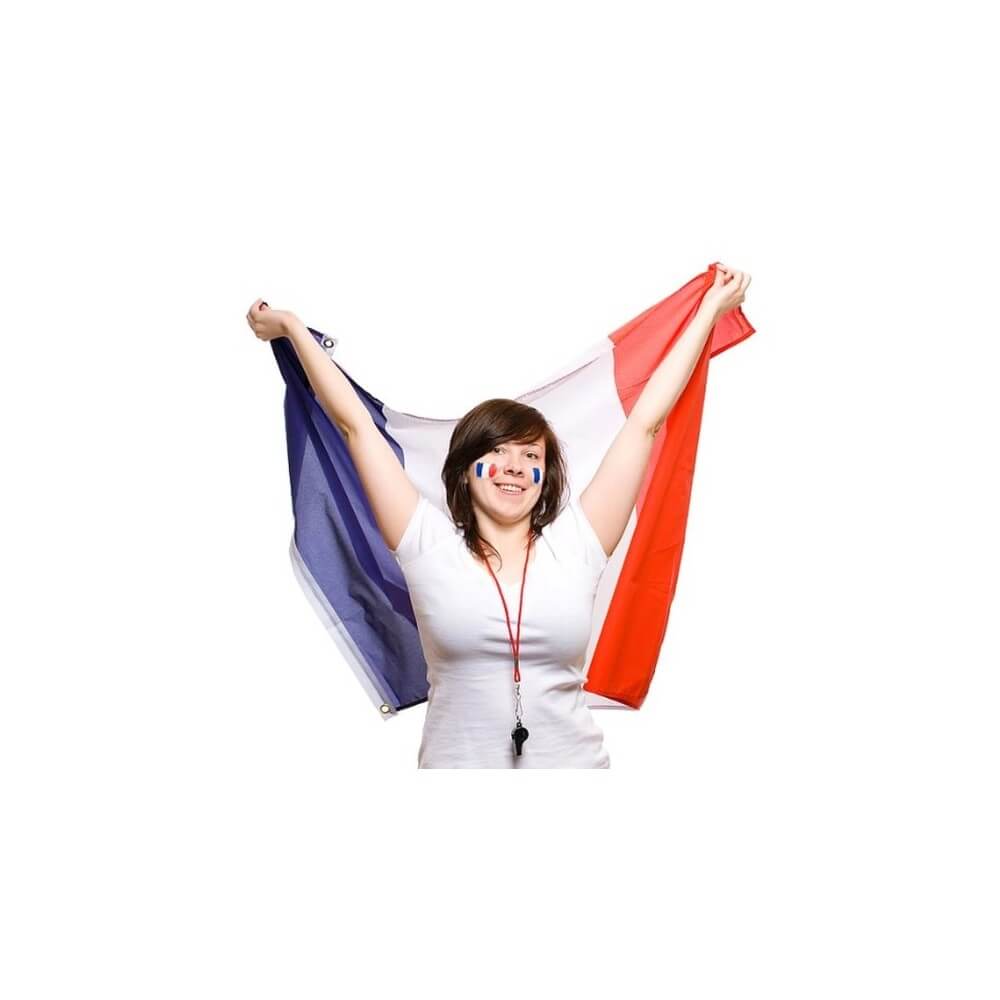 Drapeau de supporter France 120 x 80 cm pas cher | Fiesta Factory